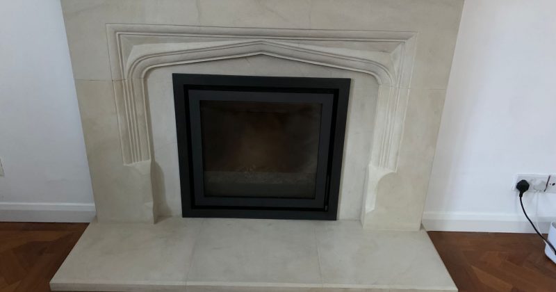 Limestone Fire Surround – cleaned and sealed